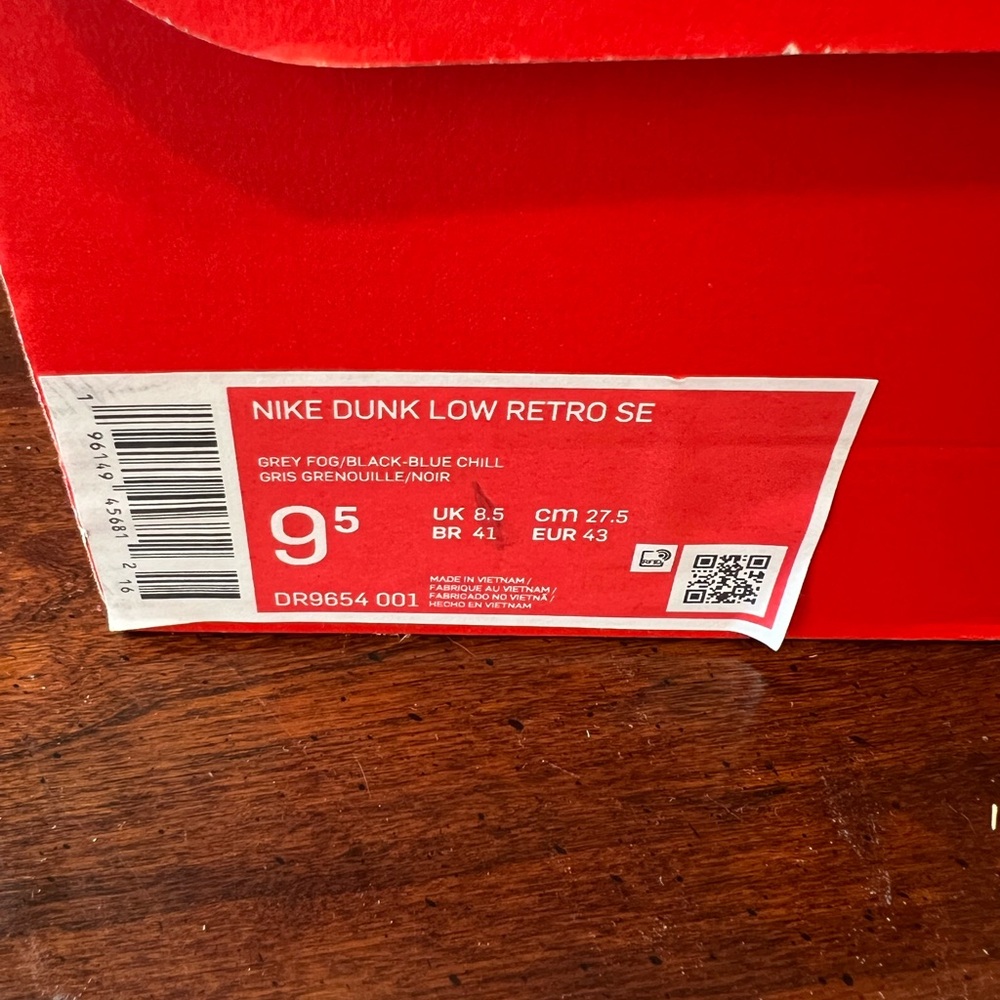 Nike Low Dunk Lottery in Gray Fog original box - Picture 13 of 16